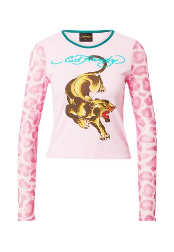 Ed Hardy Maglietta 'PANTHER'  marrone scuro / giallo oro / lilla chiaro / rosa