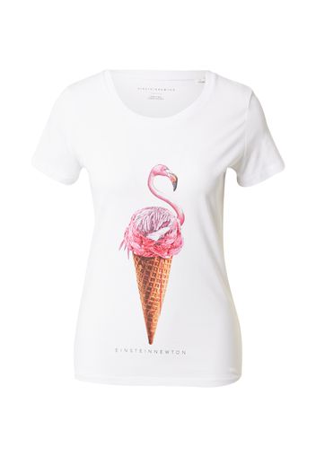 EINSTEIN & NEWTON Maglietta 'Flamingo Ice'  bianco / rosa / marrone / rosa scuro / castano