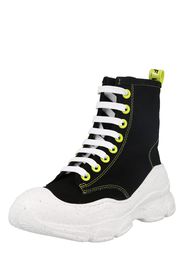 F_WD Sneaker alta 'EVE'  nero / giallo neon / bianco