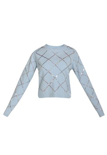 faina Pullover  blu chiaro / argento