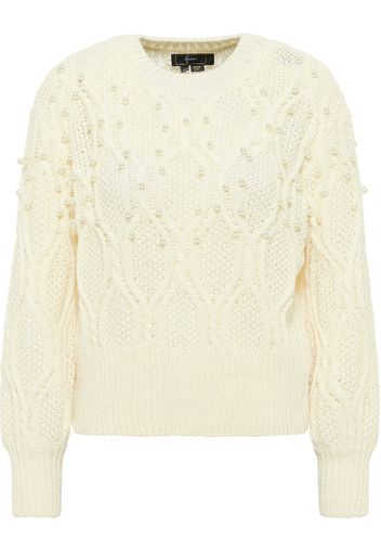 faina Pullover extra large  bianco lana / bianco perla