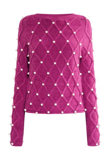 faina Pullover  fucsia / bianco perla