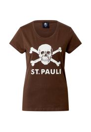 FC St. Pauli Maglietta 'Totenkopf'  marrone / bianco