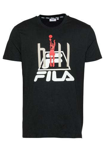 FILA Maglietta 'Fico'  nero / bianco / grigio chiaro / rosso