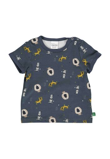 Fred's World by GREEN COTTON Maglietta 'Animal'  blu notte / giallo / talpa / bianco