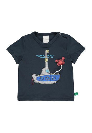 Fred's World by GREEN COTTON Maglietta 'Hello Submarine'  blu / blu scuro / grigio sfumato / melone