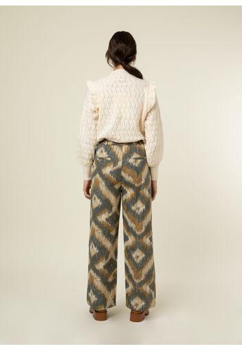 FRNCH PARIS Pantaloni  beige / marrone / verde