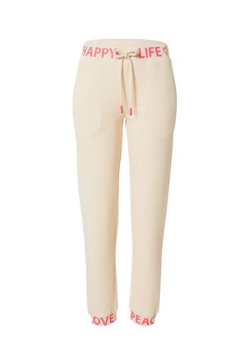 Frogbox Pantaloni 'LOVE'  crema / rosa neon