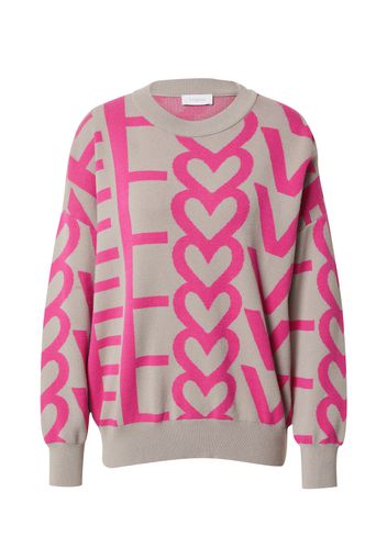 Frogbox Pullover 'Love'  grigio / magenta