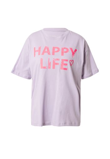 Frogbox Maglietta 'Happy Life'  sambuco / rosa chiaro