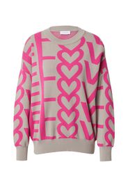 Frogbox Pullover 'Love'  grigio / magenta