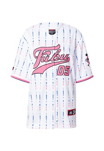 FUBU Camicia da donna 'Varsity'  bianco / rosa / nero / blu