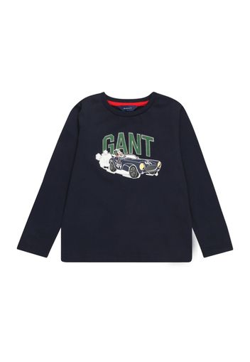 GANT Maglietta  blu scuro / bianco / verde erba / marino