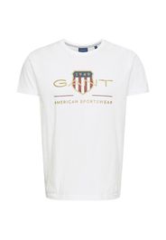 GANT Maglietta  bianco / oro / rosso scuro / blu