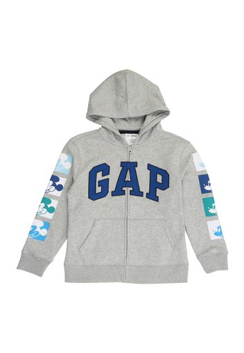 GAP Giacca di felpa 'MICKEY'  grigio / blu scuro / blu chiaro / bianco