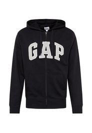 GAP Giacca di felpa 'XLS FT ARCH FZ HD'  nero / bianco