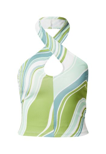 Gina Tricot Top 'Aurora'  verde / bianco / giada