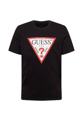 GUESS Maglietta  nero / bianco / rosso