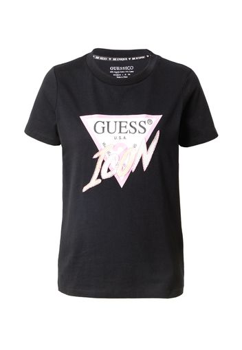 GUESS Maglietta  beige / rosa chiaro / nero