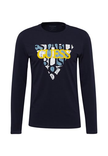 GUESS Maglietta 'BLURRI'  navy / blu fumo / giallo / bianco