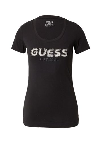 GUESS Maglietta  nero / bianco