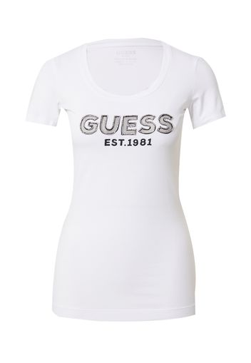 GUESS Maglietta  nero / bianco