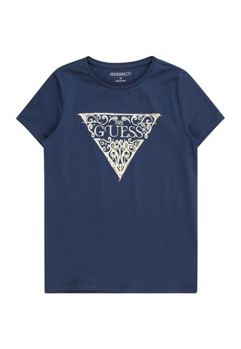 GUESS Maglietta  écru / blu scuro