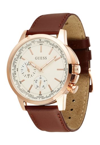 GUESS Orologio analogico  crema / castano / rosé