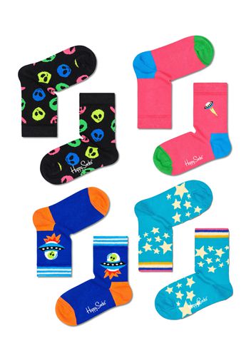 Happy Socks Calzino 'Space'  blu / blu cielo / rosa / nero
