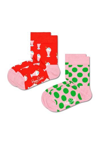 Happy Socks Calzino  verde erba / rosa chiaro / rosso / bianco