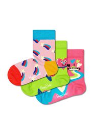 Happy Socks Calzino 'Hearts and Stars'  blu cielo / kiwi / rosa chiaro / rosa scuro