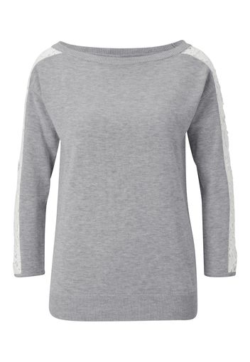 heine Pullover  grigio chiaro / bianco