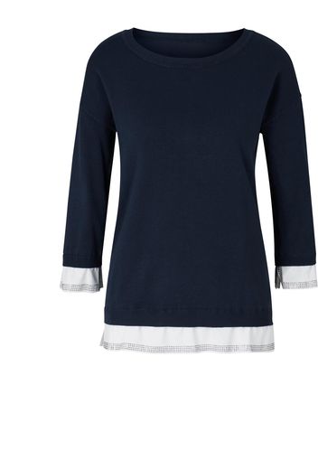 heine Pullover  blu scuro / argento / bianco