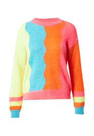 Herrlicher Pullover 'Cira'  azzurro / giallo chiaro / arancione scuro / fucsia