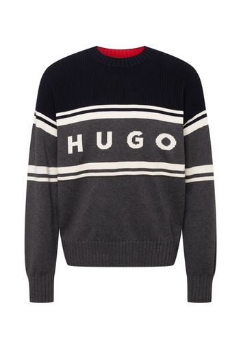 HUGO Pullover 'Sopid'  grigio scuro / nero / bianco