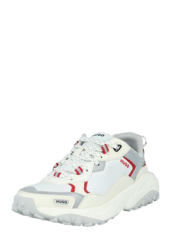 HUGO Sneaker bassa  grigio / rosso / bianco