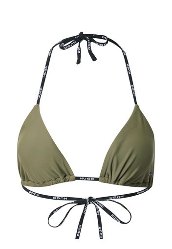 HUGO Top per bikini  verde scuro / nero / offwhite