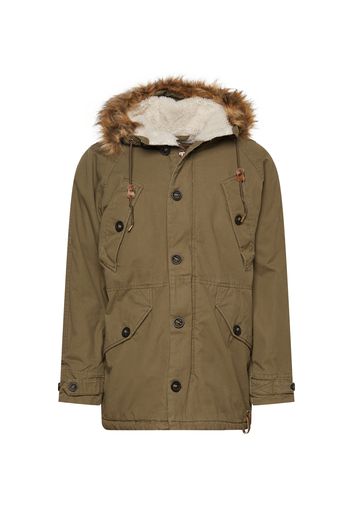 INDICODE JEANS Parka invernale 'Fann'  oliva / bianco naturale