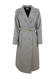 Influencer Cappotto di mezza stagione 'Houndstooth'  nero / bianco