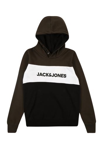 Jack & Jones Junior Felpa  bianco / nero / marrone scuro