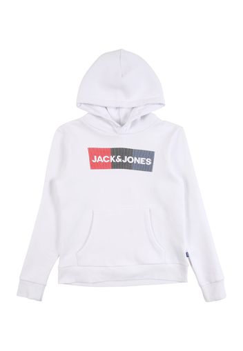 Jack & Jones Junior Felpa 'ECORP'  bianco / rosso fuoco / nero / marino