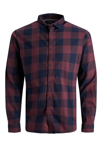 Jack & Jones Plus Camicia 'Gingham'  blu notte / rosso ciliegia