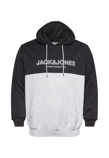 Jack & Jones Plus Felpa 'Urban'  nero / grigio chiaro / grigio