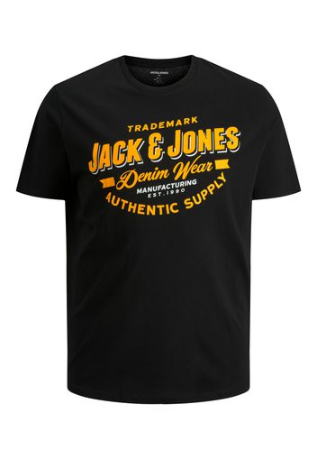 Jack & Jones Plus Maglietta  nero / arancione / bianco