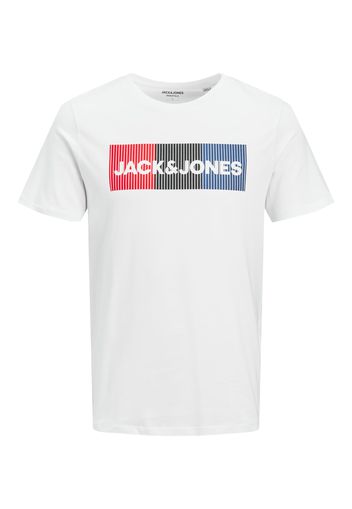 Jack & Jones Plus Maglietta  offwhite / rosso / blu cielo / nero
