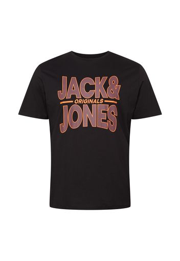 Jack & Jones Plus Maglietta  nero / bacca / arancione