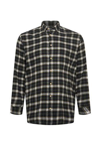 Jack & Jones Plus Camicia 'LAIN'  verde scuro / bianco / cachi