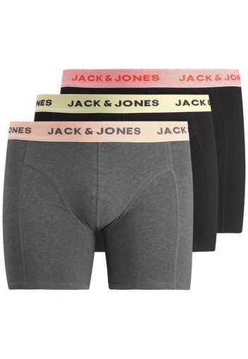 Jack & Jones Plus Boxer 'Timo'  nero / grigio sfumato / arancione scuro / giallo neon / rosso fuoco