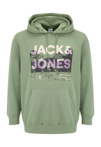 Jack & Jones Plus Felpa  verde / bianco / lilla / nero