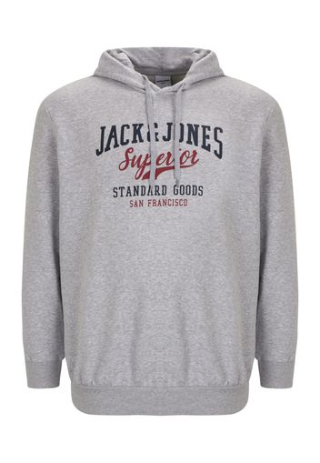 Jack & Jones Plus Felpa  grigio chiaro / navy / rosso fuoco